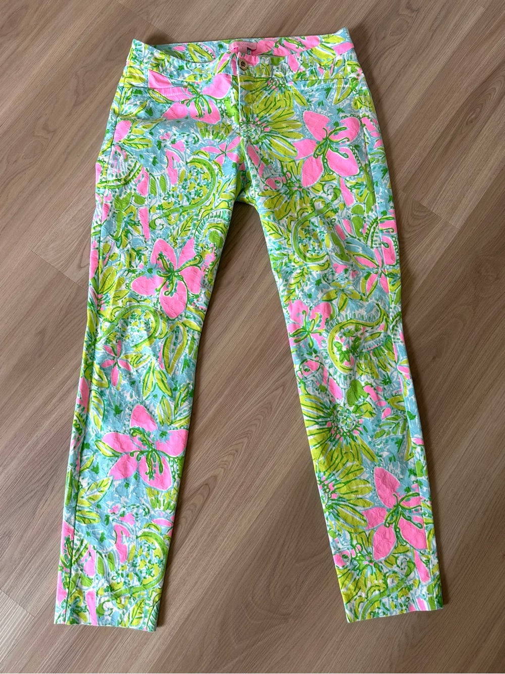 Lilly Pulitzer Kelly Skinny Ankle Pant Pants Size 4 Coconut Jungle Print Floral - Picture 4 of 9